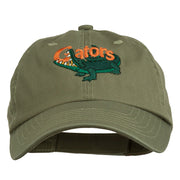 Gators Mascot Embroidered Low Profile Washed Cap