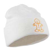 Gingerbread Man Embroidered Long Beanie