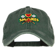 Camping Campfire Smores Patched Washed Cap