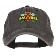 Camping Campfire Smores Patched Washed Cap