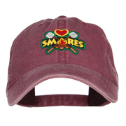 Camping Campfire Smores Patched Washed Cap