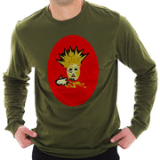 Golden Mardi Gras Mask Graphic Design Unisex Ring Spun Cotton Premium Long Sleeve T-shirt