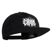 Chaos Wordmark Embroidered Cotton Flat Bill Cap - Black OSFM