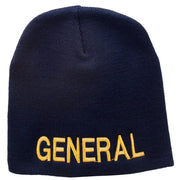 General Embroidered Short Beanie