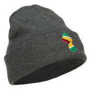 Guyana Flag Map Embroidered Long Beanie