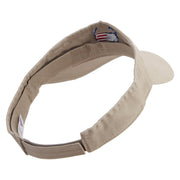 American Flag Sunglasses Embroidered Cotton Twill Washed Soft Visors - Khaki OSFM