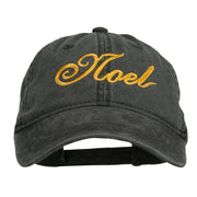 Gold Noel Embroidered Washed Cotton Cap