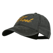 Gold Noel Embroidered Washed Cotton Cap