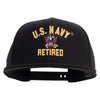 Licensed US Navy Retired Embroidered Flexfit Snapback Style Cap - Black OSFM