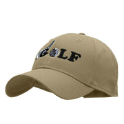 Golf Ball and Club Embroidered Solid Cotton Twill Low Profile Cap