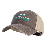 Go Outside Embroidered Pigment Dyed Mesh Cap - Brown Khaki OSFM