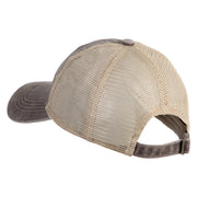 Go Outside Embroidered Pigment Dyed Mesh Cap - Brown Khaki OSFM
