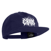 Chaos Wordmark Embroidered Cotton Flat Bill Cap - Navy OSFM