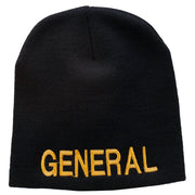 General Embroidered Short Beanie