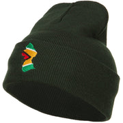 Guyana Flag Map Embroidered Long Beanie