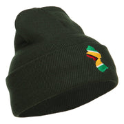 Guyana Flag Map Embroidered Long Beanie