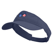 American Flag Sunglasses Embroidered Cotton Twill Washed Soft Visors - Navy OSFM