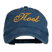 Gold Noel Embroidered Washed Cotton Cap