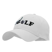 Golf Ball and Club Embroidered Solid Cotton Twill Low Profile Cap