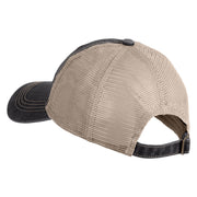 Go Outside Embroidered Pigment Dyed Mesh Cap - Black Khaki OSFM