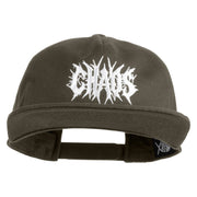 Chaos Wordmark Embroidered Cotton Flat Bill Cap - Olive OSFM