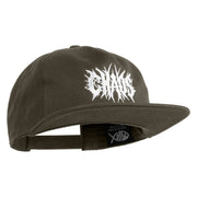 Chaos Wordmark Embroidered Cotton Flat Bill Cap - Olive OSFM