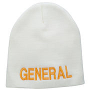 General Embroidered Short Beanie