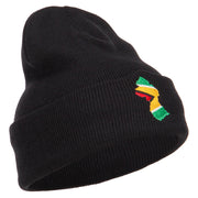 Guyana Flag Map Embroidered Long Beanie