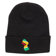 Guyana Flag Map Embroidered Long Beanie