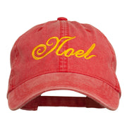 Gold Noel Embroidered Washed Cotton Cap