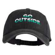 Go Outside Embroidered Pigment Dyed Mesh Cap - Black Charcoal OSFM