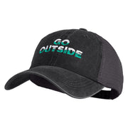 Go Outside Embroidered Pigment Dyed Mesh Cap - Black Charcoal OSFM