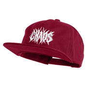Chaos Wordmark Embroidered Cotton Flat Bill Cap - Burgundy OSFM