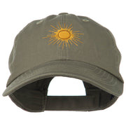 Gold Sun Embroidered Low Profile Washed Cap