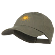 Gold Sun Embroidered Low Profile Washed Cap