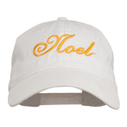 Gold Noel Embroidered Washed Cotton Cap