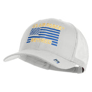 US Air Force Retired Flag Embroidered Solid Cotton Twill Mesh Prostyle Cap - White OSFM