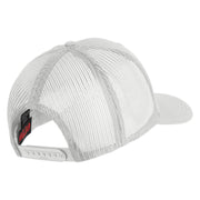 US Air Force Retired Flag Embroidered Solid Cotton Twill Mesh Prostyle Cap - White OSFM