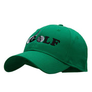 Golf Ball and Club Embroidered Solid Cotton Twill Low Profile Cap