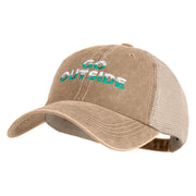 Go Outside Embroidered Pigment Dyed Mesh Cap - Dark Beige Khaki OSFM