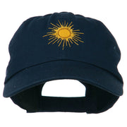 Gold Sun Embroidered Low Profile Washed Cap