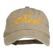 Gold Noel Embroidered Washed Cotton Cap