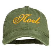 Gold Noel Embroidered Washed Cotton Cap