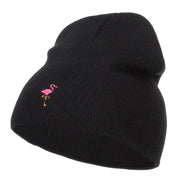 Mini Flamingo Embroidered Short Beanie