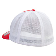 Sweden Twinflower Embroidered Flexfit Mesh Cotton Twill Trucker 2 Tone Cap - Red-White OSFM