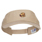 Golden Retriever Head Embroidered Pro Style Cotton Washed Visor