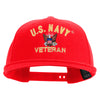 Licensed US Navy Veteran Embroidered Flexfit Snapback Style Cap - Red OSFM