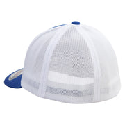 Sweden Twinflower Embroidered Flexfit Mesh Cotton Twill Trucker 2 Tone Cap - Royal-White OSFM