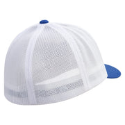 Sweden Twinflower Embroidered Flexfit Mesh Cotton Twill Trucker 2 Tone Cap - Royal-White OSFM