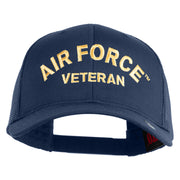 Air Force Veteran Text Embroidered Solid Cotton Twill Mesh Prostyle Cap - Navy OSFM